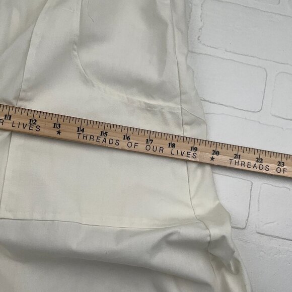 Bob Evans Romper Women 8 White Embroidered Jumpsuit Wide Leg Midi Uniform VTG - Picture 7 of 10